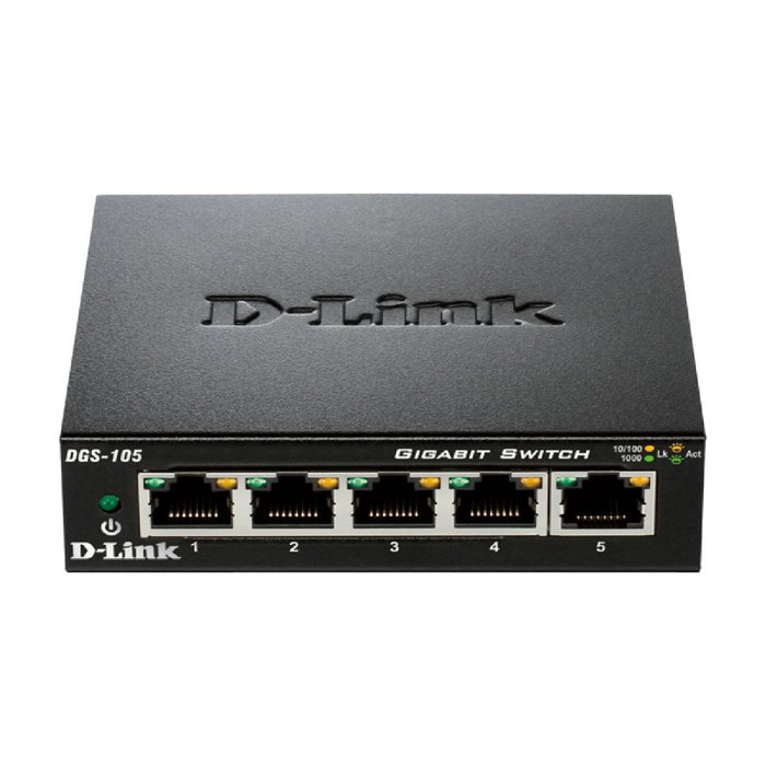 D-Link DGS-105/E Switch de 5 Puertos Gigabit Ethernet Negro